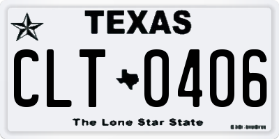 TX license plate CLT0406