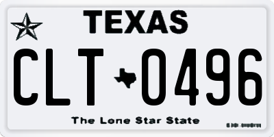 TX license plate CLT0496