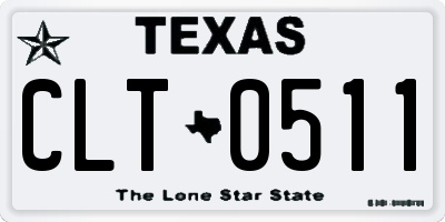 TX license plate CLT0511