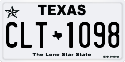 TX license plate CLT1098