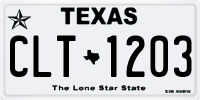 TX license plate CLT1203
