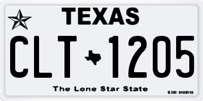 TX license plate CLT1205