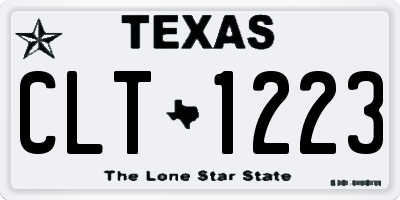 TX license plate CLT1223