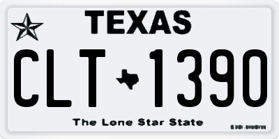 TX license plate CLT1390