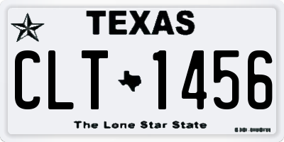 TX license plate CLT1456