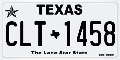 TX license plate CLT1458