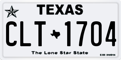 TX license plate CLT1704