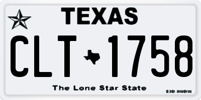 TX license plate CLT1758