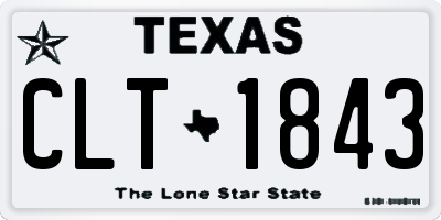 TX license plate CLT1843