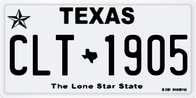 TX license plate CLT1905