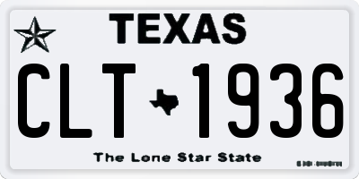 TX license plate CLT1936