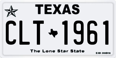 TX license plate CLT1961