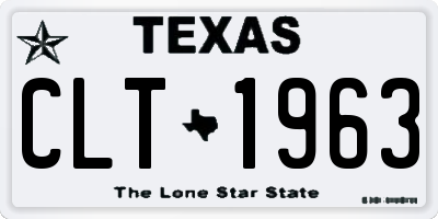 TX license plate CLT1963