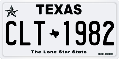 TX license plate CLT1982