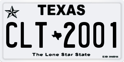 TX license plate CLT2001