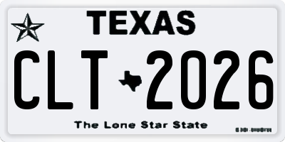 TX license plate CLT2026