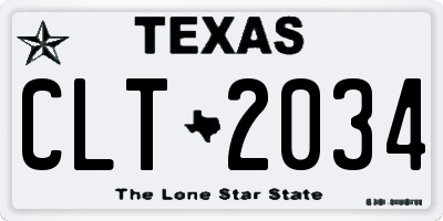 TX license plate CLT2034