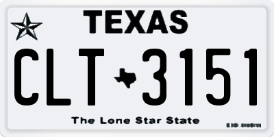 TX license plate CLT3151