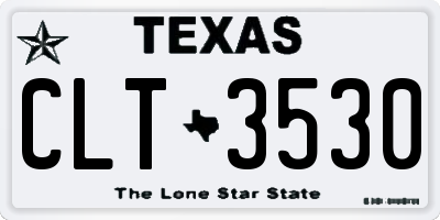 TX license plate CLT3530