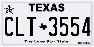 TX license plate CLT3554