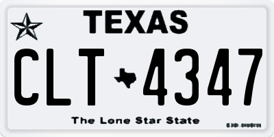 TX license plate CLT4347