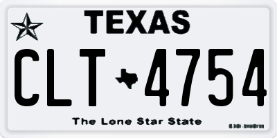 TX license plate CLT4754