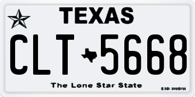 TX license plate CLT5668