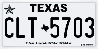 TX license plate CLT5703