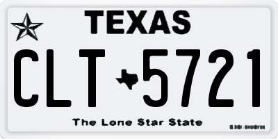 TX license plate CLT5721
