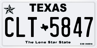 TX license plate CLT5847