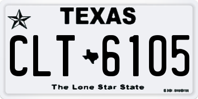 TX license plate CLT6105