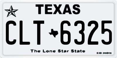 TX license plate CLT6325