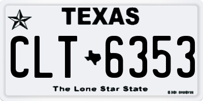 TX license plate CLT6353