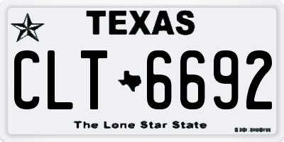 TX license plate CLT6692