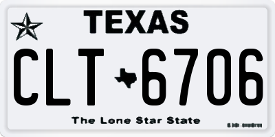 TX license plate CLT6706