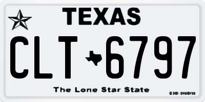 TX license plate CLT6797