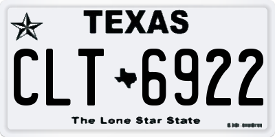 TX license plate CLT6922