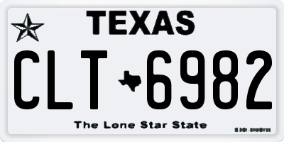 TX license plate CLT6982