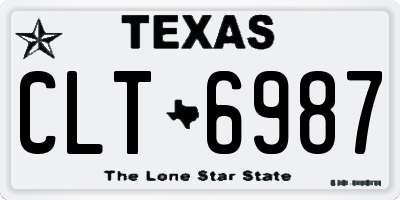TX license plate CLT6987