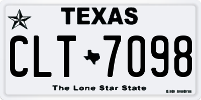 TX license plate CLT7098