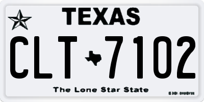 TX license plate CLT7102