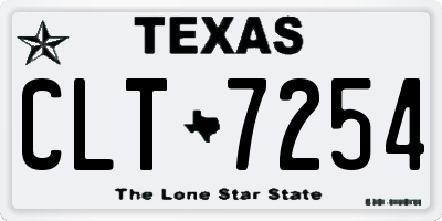 TX license plate CLT7254