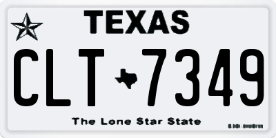 TX license plate CLT7349