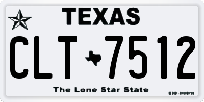 TX license plate CLT7512