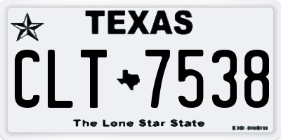 TX license plate CLT7538