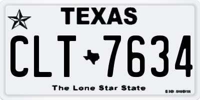 TX license plate CLT7634