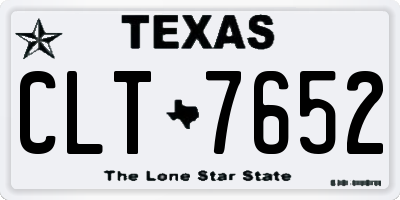TX license plate CLT7652