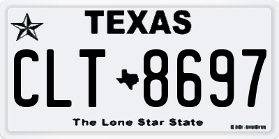TX license plate CLT8697