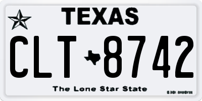 TX license plate CLT8742
