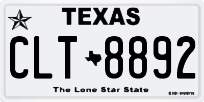 TX license plate CLT8892
